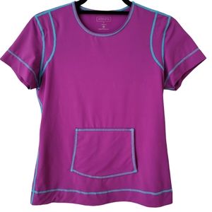 Athleta Purple Rash Guard Short Sleeve S